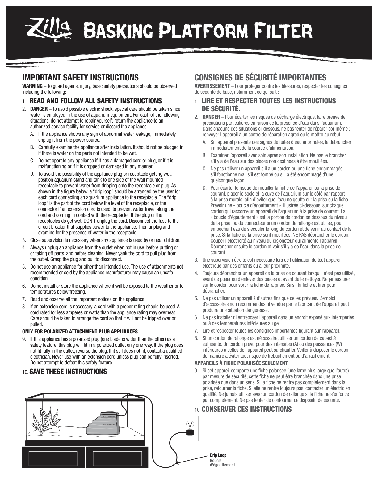 Zilla Basking Platform Filter Instructions