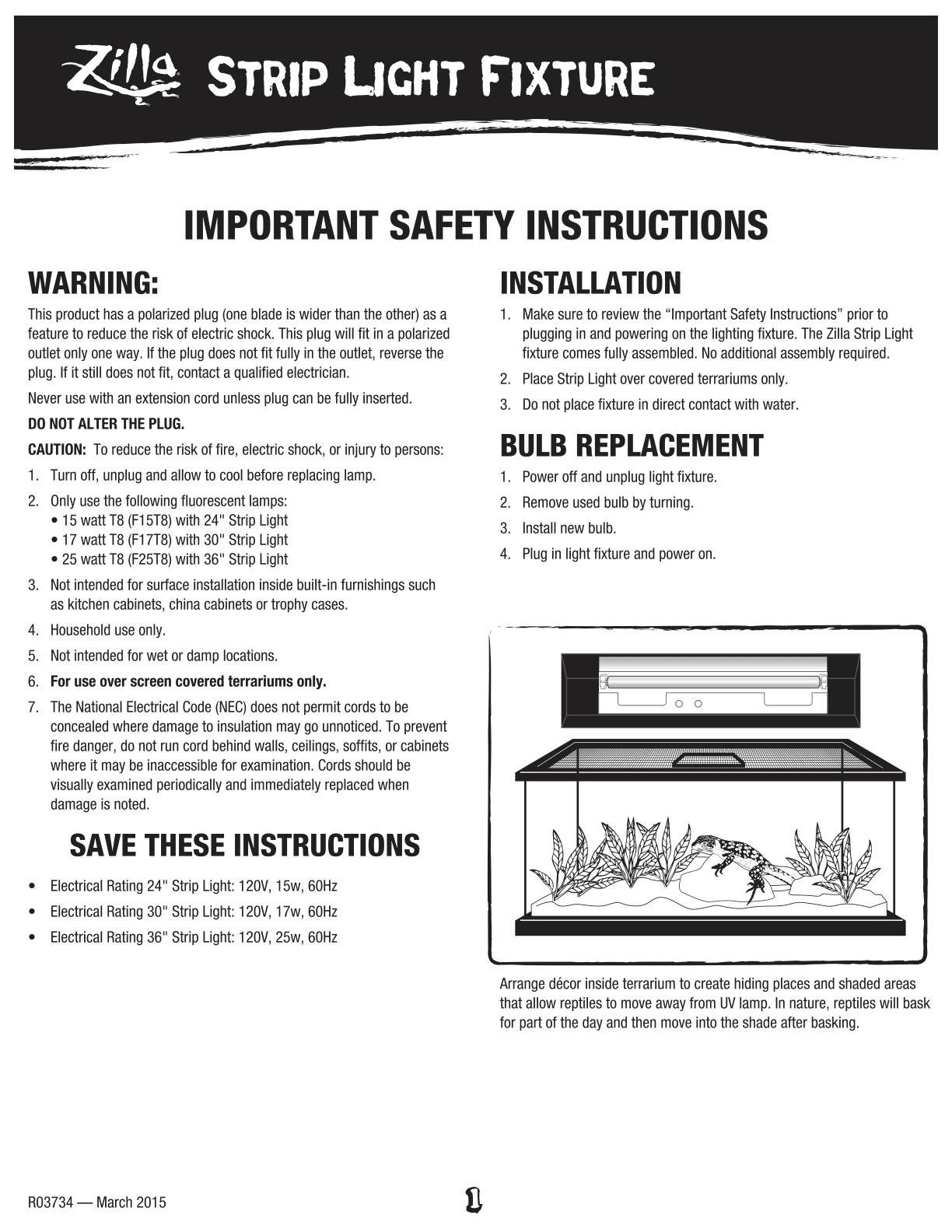Strip Light Fixture Instructions PDF