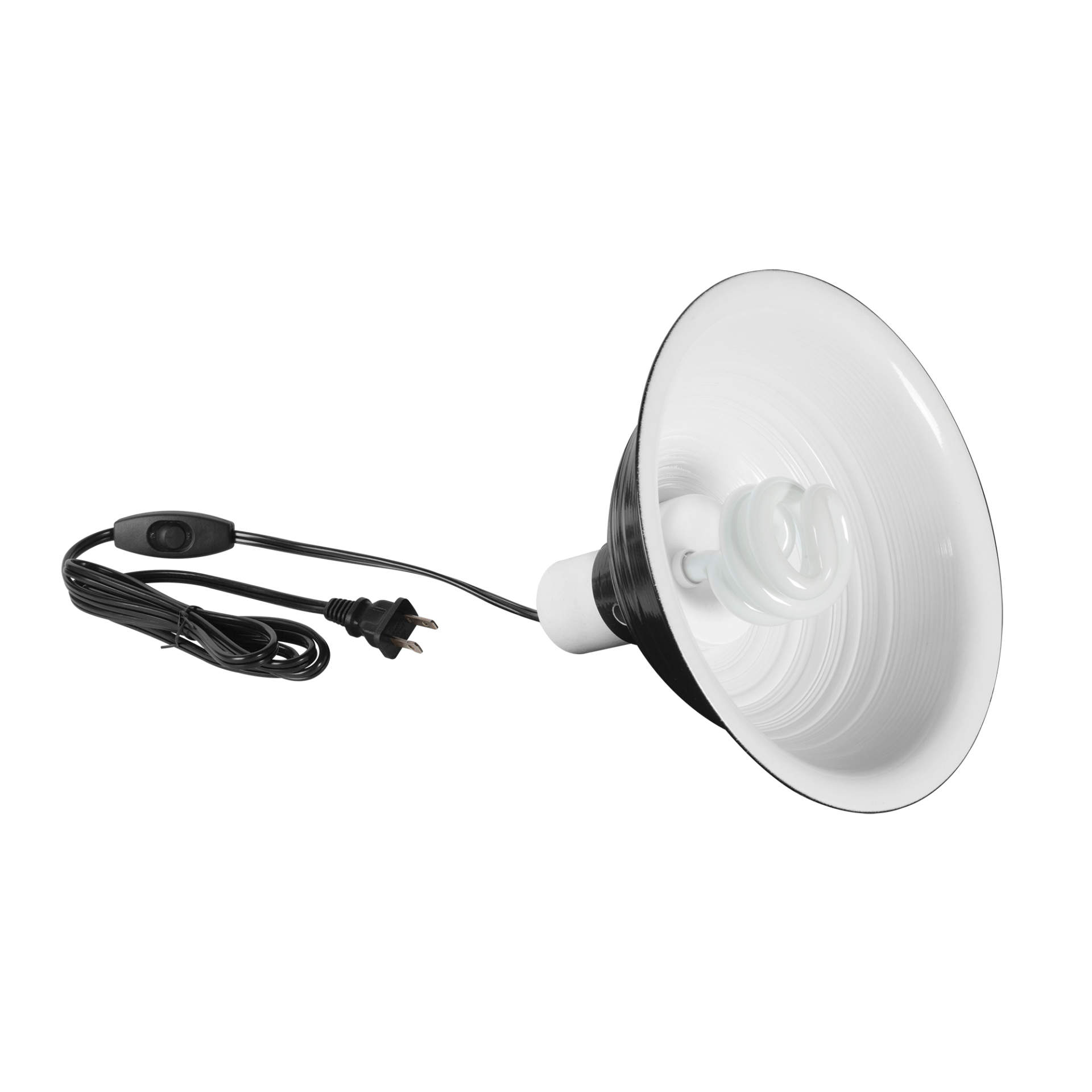 fluorescent uvb/uva bulb inside a dome fixture